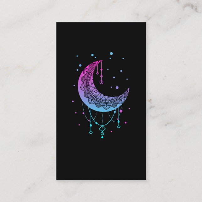Carte De Visite Kawaii Coloré Pastel Goth Moon (Devant)