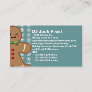 Carte De Visite Kawaii Gingerbread Homme & Snowflakes