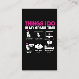 Carte De Visite Kawaii, une jeune fille coréenne accro à la pop co