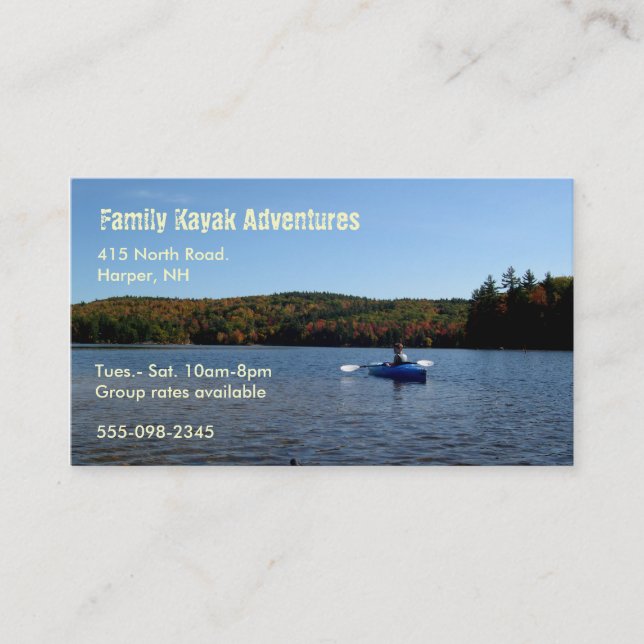 Carte de visite Kayak de loisir (Devant)
