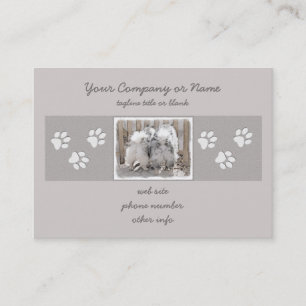 Carte De Visite Keeshonds at the Gate Painting - Original Dog Art