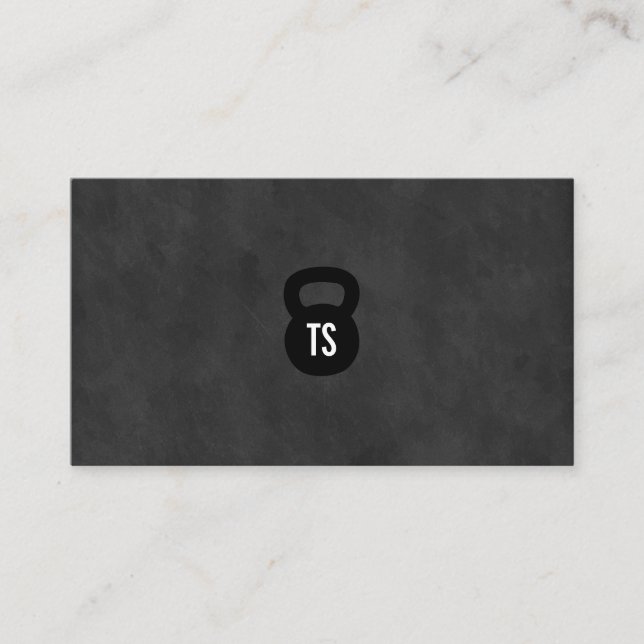 Carte De Visite Kettle Bell Personal Trainer Chalkboard (Devant)