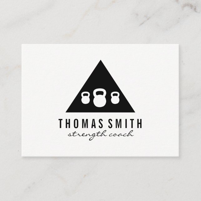 Carte De Visite Kettle Bell Personal Trainer | Triangle (Devant)