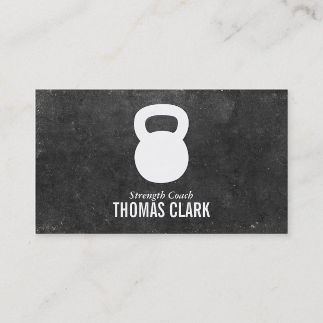 Carte De Visite Kettlebell | Formateur personnel (ardoise) (Devant)