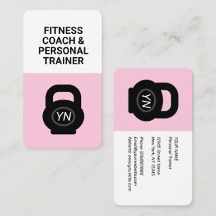 Carte de visite kettlebell rose pour entraîneur pe