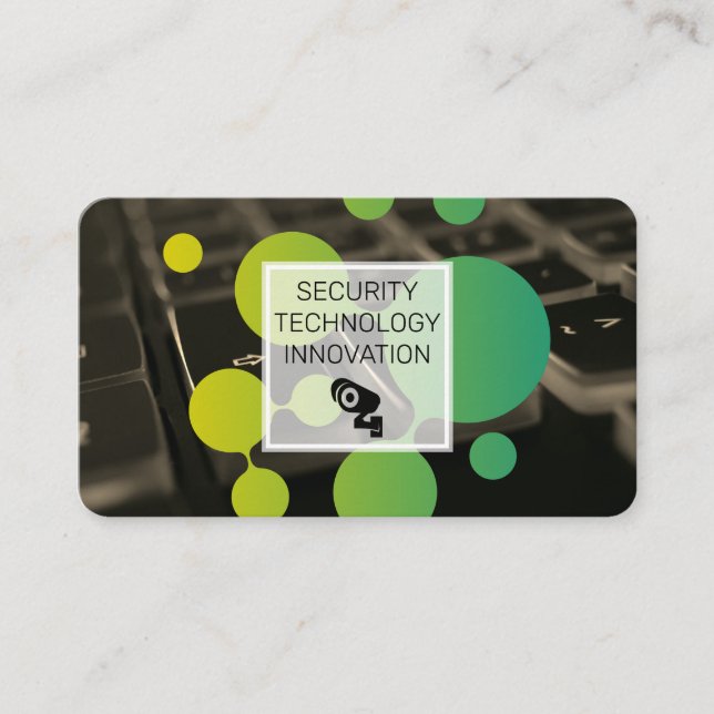 Carte De Visite Keyboard | Security Camera | Tech Logo (Devant)