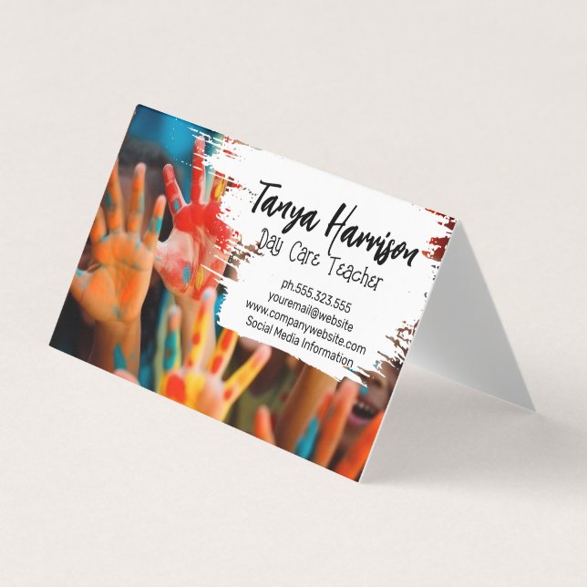 Carte De Visite Kids Hand Painting | Arts Crafts (Devant)