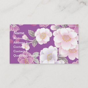 Carte De Visite Kimono japonais Floral Art Motif