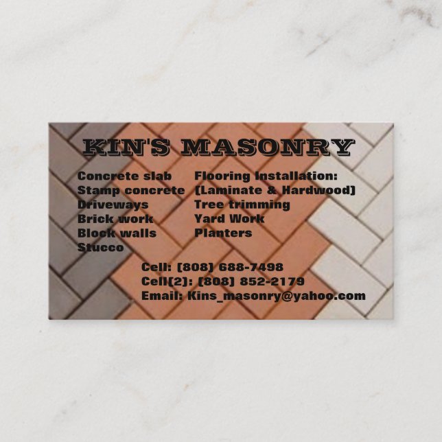 Carte De Visite Kin's_masonry (Devant)