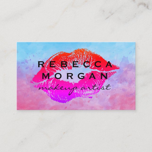 Carte De Visite Kiss Stain | Aquarelle (Devant)