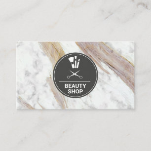 Carte De Visite Kit de maquillage Marbre blanc
