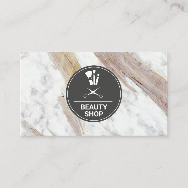 Carte De Visite Kit de maquillage Marbre blanc (Devant)