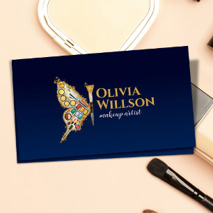 Carte De Visite Kit maquillage papillon - Perle et or