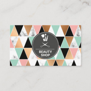 Carte De Visite Kit maquillage   Triangle Motif Marbre Couleur