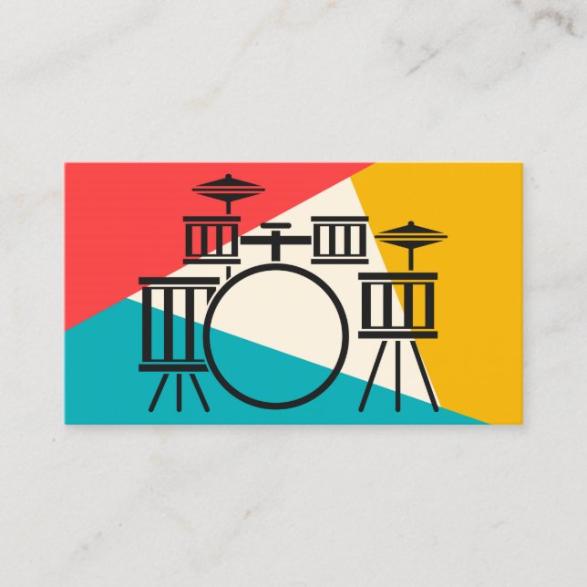 Carte De Visite Kit Tambour Tri-Color - Coral or Turquoise (Devant)