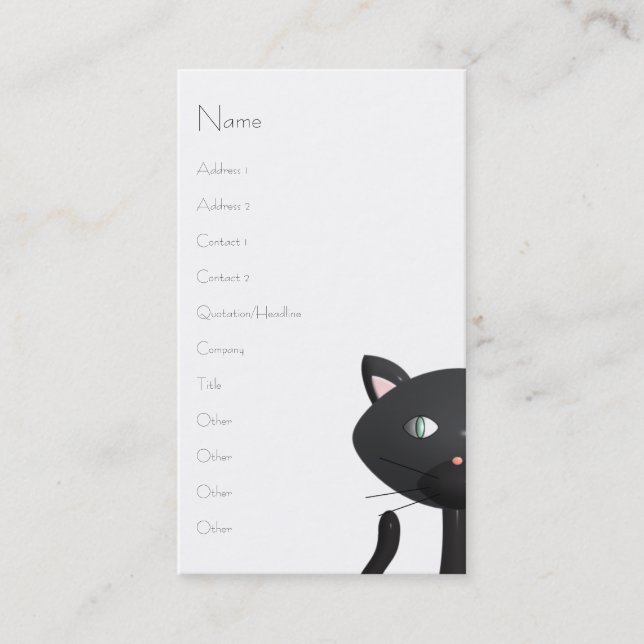 Carte De Visite Kitty à Paris (Devant)