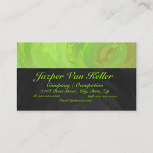Carte De Visite Kiwi Bash Vert et noir Monogramme