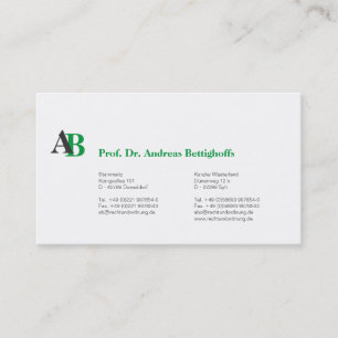 Carte De Visite Klar mit initial