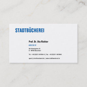 Carte De Visite KLarge Visitenkarte mit blau