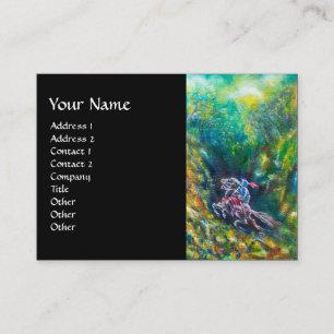 Carte De Visite KNIGHT LANCELOT, CHEVAL EN FORÊT VERTE Noir