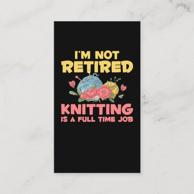 Carte De Visite Knitter Crochet de retraite Louveur de fils retrai (Devant)