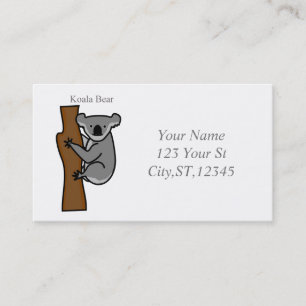 Carte De Visite Koala Bear Escalade Tree Thunder_Cove