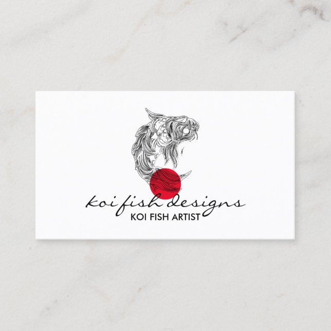 Carte De Visite Koi Fish Mandala Red Dot Spirituel (Devant)