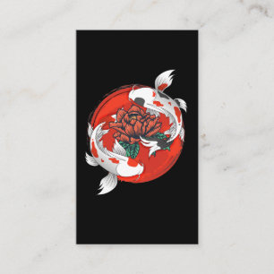 Carte De Visite Koi Poisson Eau Lily Art Japonais