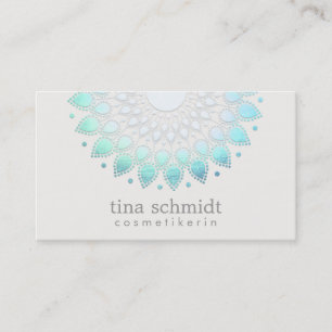 Carte De Visite Kosmetologie Elegante Kreis Hellblau Weiß