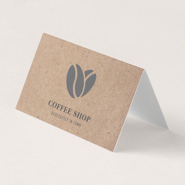 Carte De Visite Kraft Modern Café Shop Black Professional (Devant)