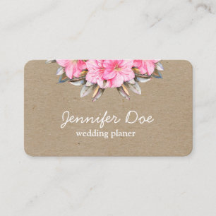 Carte de visite kraft pour fleurs d'aquarelle