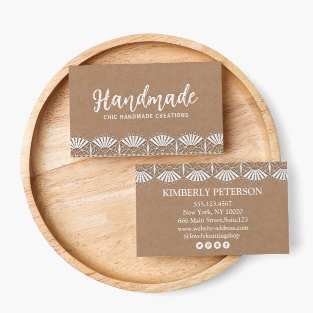 Carte de visite Kraft rustique artisanal (#SocialMedia #tailor #homemade #kraftcard #whiteandcraft #simpleminimal #script #craftpaper)