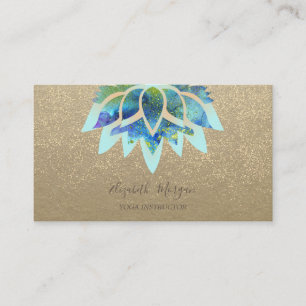 Carte De Visite Kraft Rustique, Lotus Bleu, Instructeur de Yoga Co