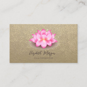 Carte De Visite Kraft rustique, Lotus, Confettis dorés Violet Lotu