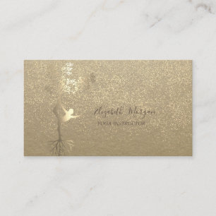 Carte De Visite Kraft Rustique, Silhouette Arbre De Fille Confetti