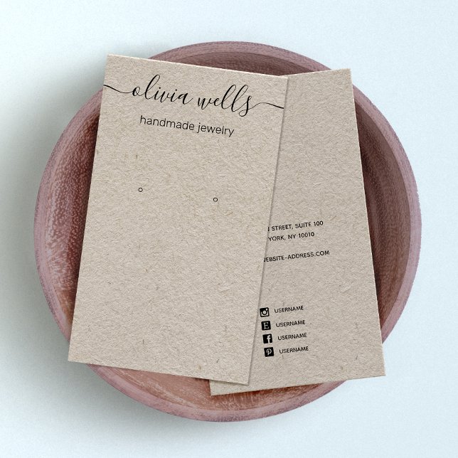 Carte De Visite Kraft Signature Script Écran d'oreille Écran Entre (Créateur téléchargé)