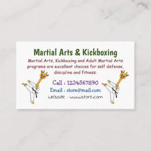 Carte De Visite Kung Fu giraffe