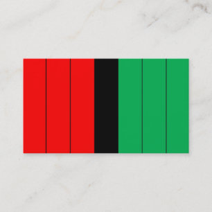 Carte De Visite Kwanzaa Rouge Noir Vert Kinara Motif rayé