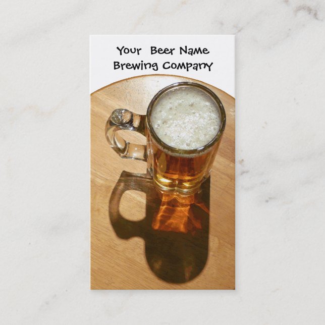 Carte De Visite La bière dans la tasse pour la brasserie ou (Devant)