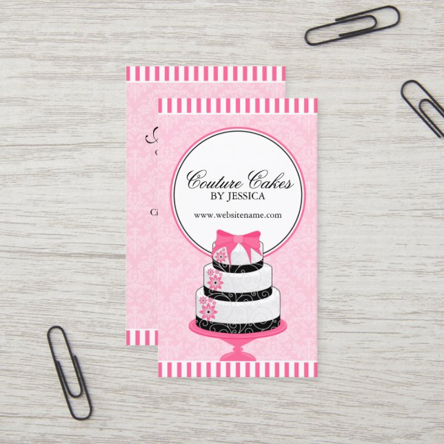 Carte De Visite La couture durcit le rose de boulangerie (Devant/Arrière en situation)