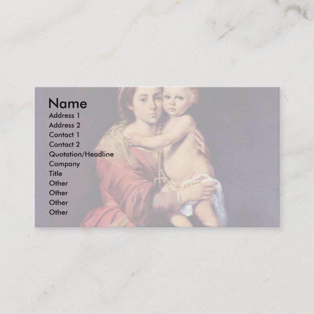 Carte De Visite La Dame Du Rosaire (Devant)