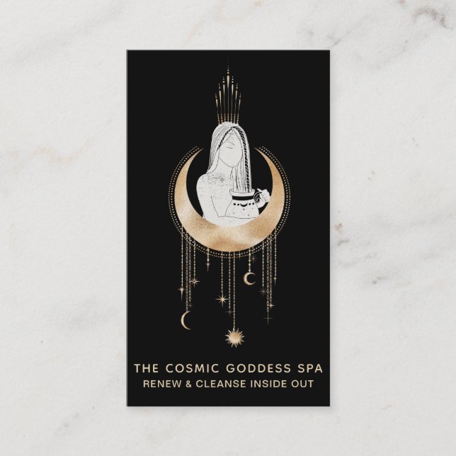 Carte De Visite *~* La déesse cosmique Lune Stars de l'eau Urn (Devant)