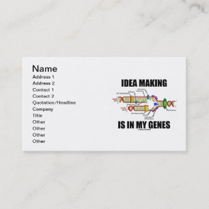 Carte De Visite La fabrication d'idée est dans mes gènes (la