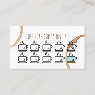Carte De Visite la fidélité récompense le café de coffeeshop de