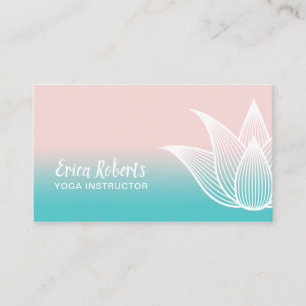 Carte De Visite La fleur de Lotus d'instructeur de yoga rougissent