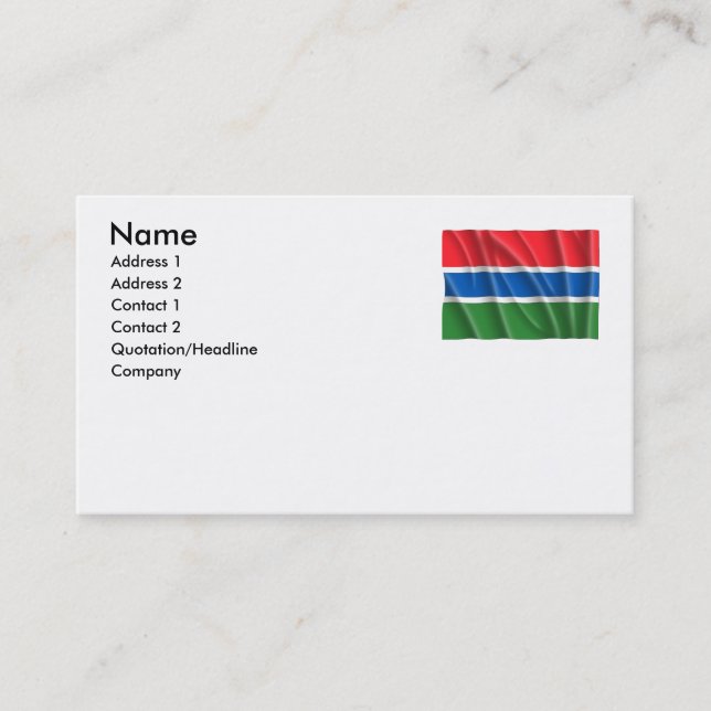 CARTE DE VISITE LA GAMBIE (Devant)