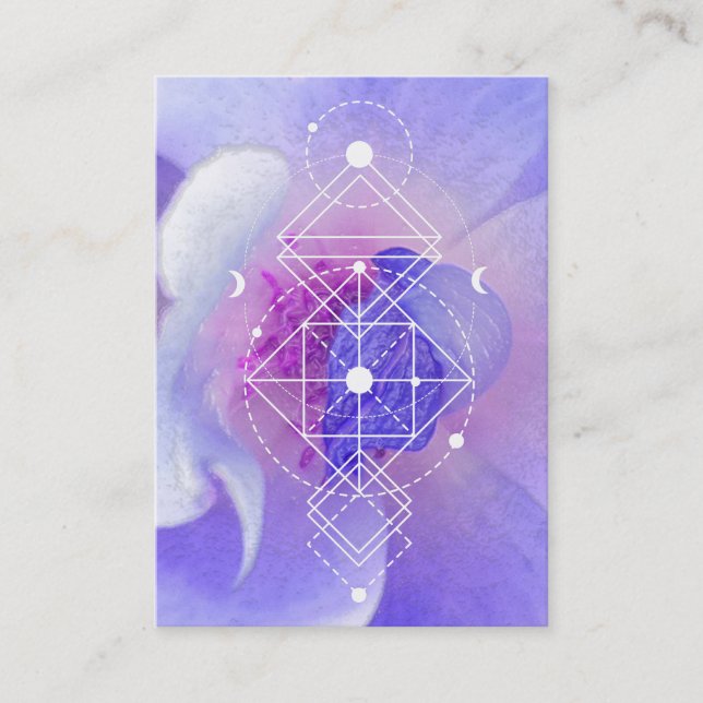 Carte De Visite La géométrie sacrée de lune de *~* de rose (Devant)