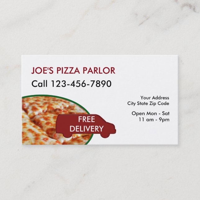 Carte De Visite La livraison de restaurant de pizza (Devant)