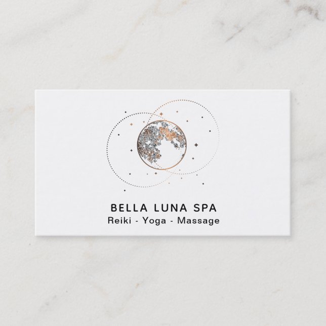 Carte De Visite La lune cosmique d'étoiles de *~* sonne le chaman (Devant)