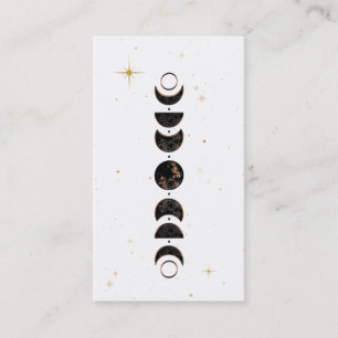 Carte De Visite *~* La Lune cosmique lunaire blanche Phases du cha
